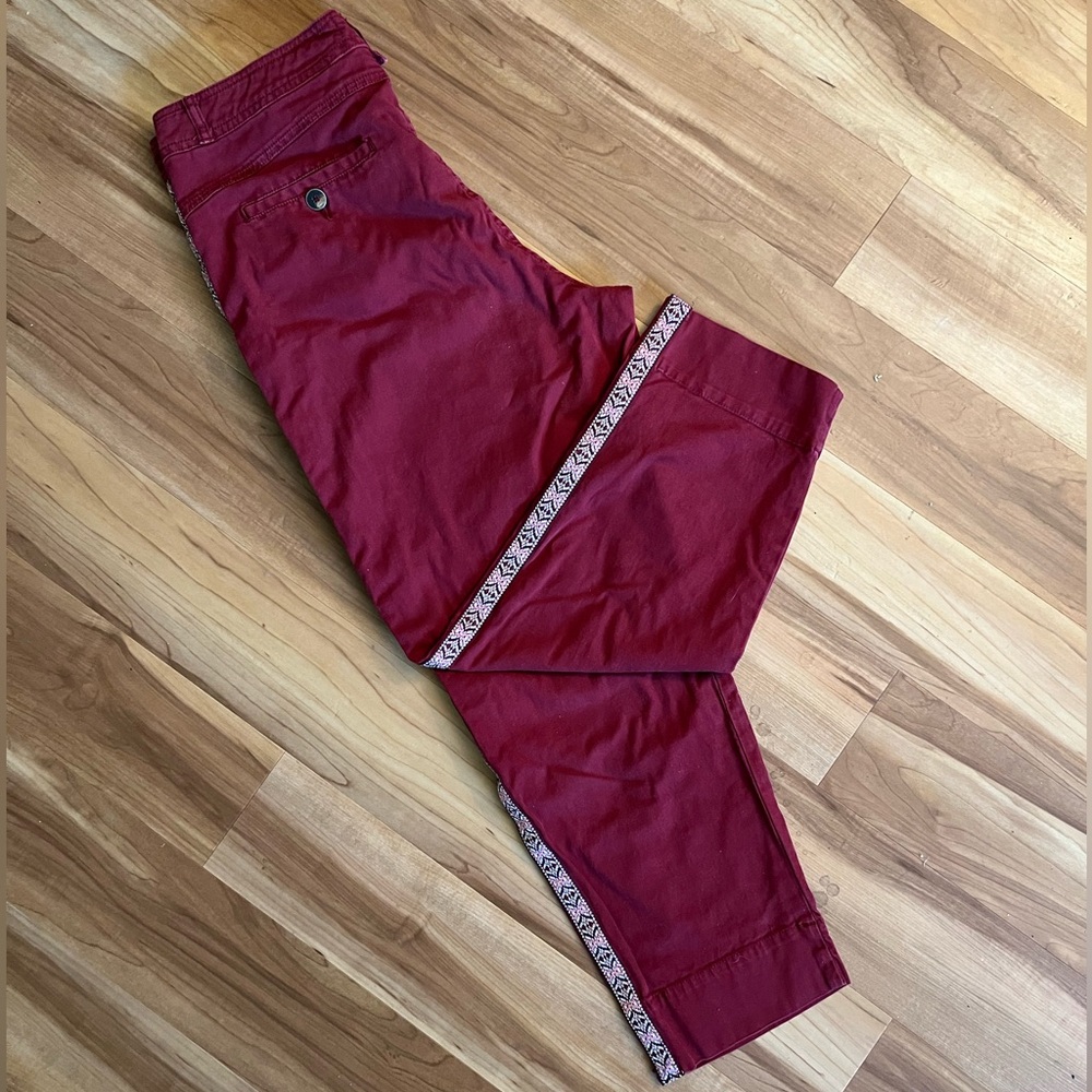 Anthropologie Burgundy Casual Pants
